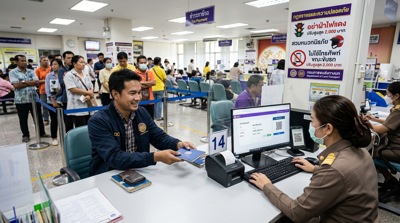 ดีเดย์ต่อภาษีติดใบสั่ง 2569! ค้างค่าปรับไม่ได้ป้ายจริง เช็คขั้นตอนชำระออนไลน์