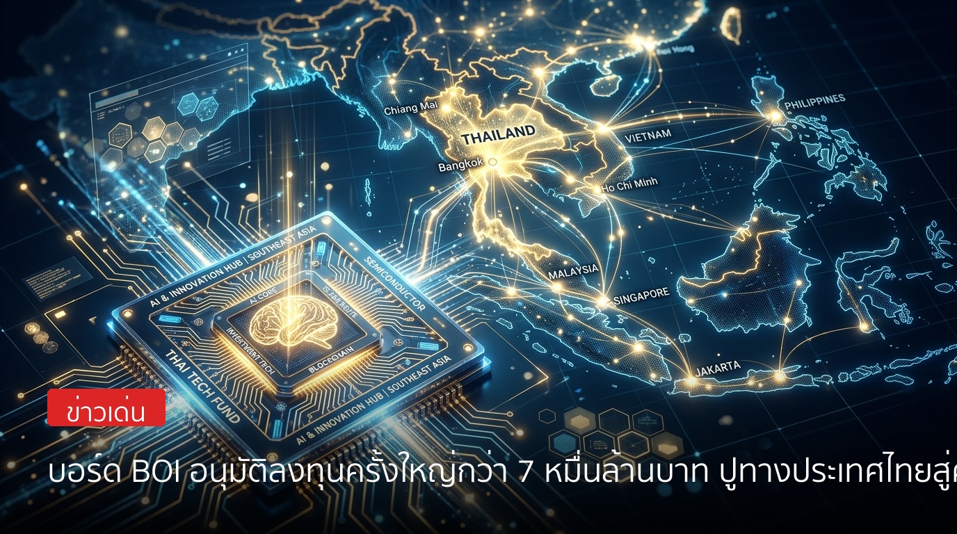บอร์ด BOI อนุมัติลงทุนครั้งใหญ่กว่า 7 หมื่นล้านบาท ปูทางประเทศไทยสู่ศูนย์กลาง AI และเทคโนโลยีขั้นสูงของอาเซียน