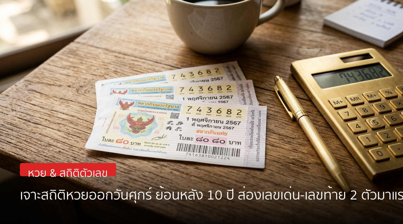 เจาะสถิติหวยออกวันศุกร์ ย้อนหลัง 10 ปี ส่องเลขเด่น-เลขท้าย 2 ตัวที่ออกซ้ำบ่อยที่สุด