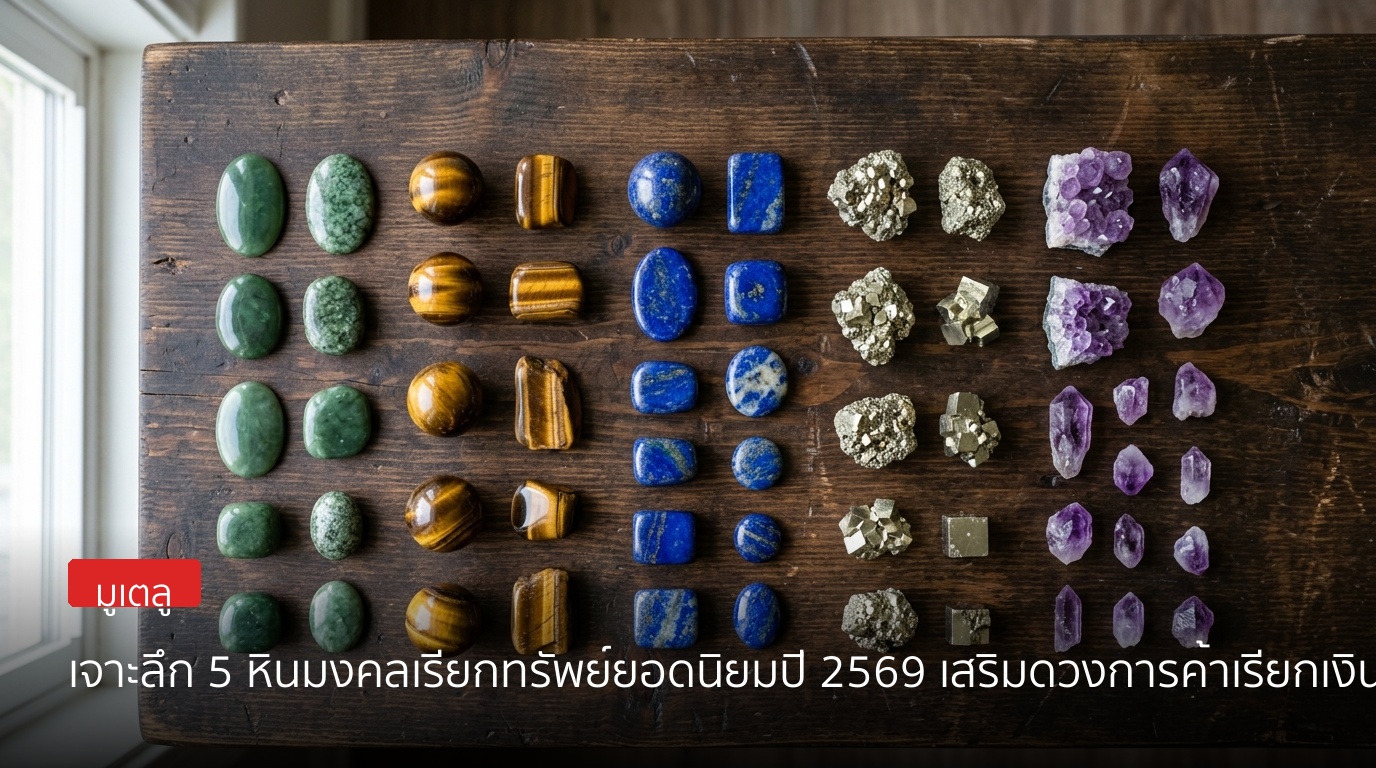 เจาะลึก 5 หินมงคลเรียกทรัพย์ยอดนิยมปี 2569 เสริมดวงการค้าเรียกเงินไหลมาเทมา