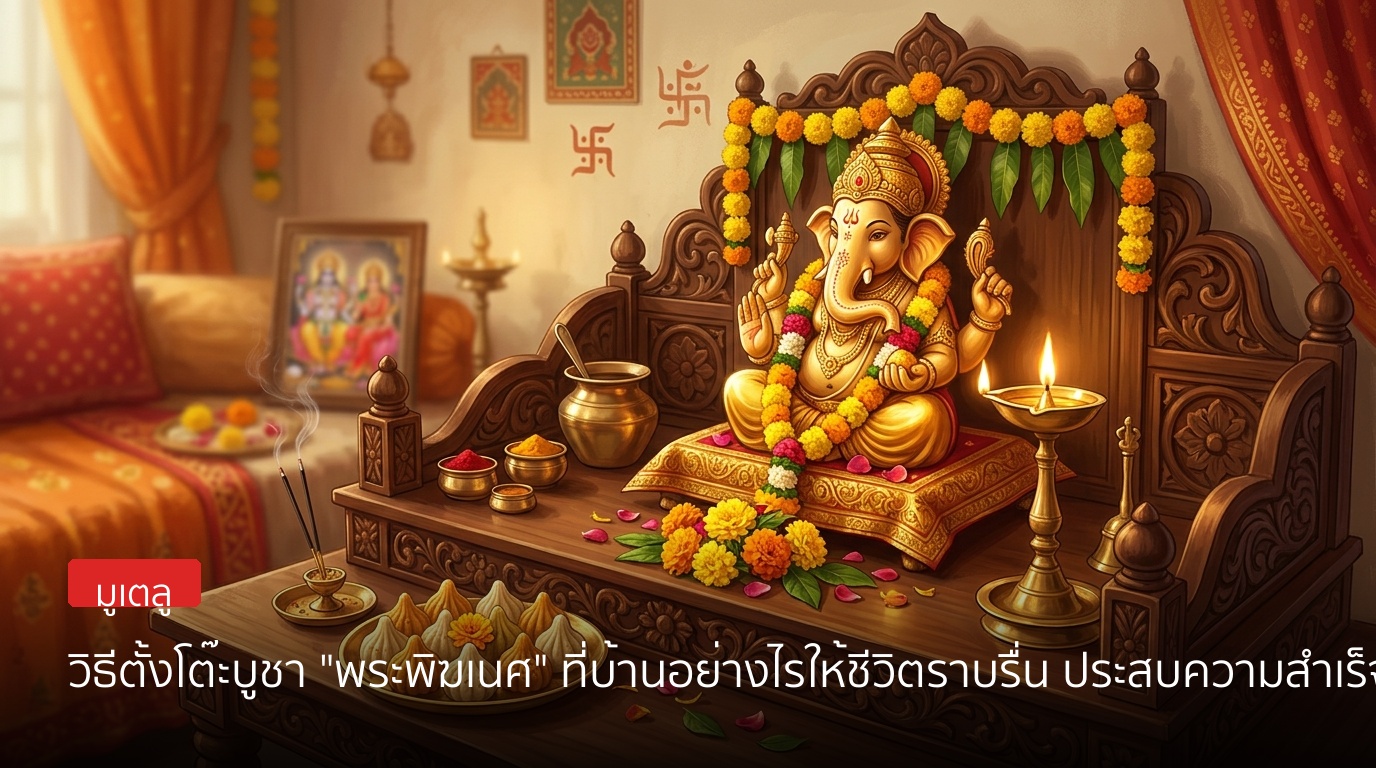 วิธีตั้งโต๊ะบูชา "พระพิฆเนศ" ที่บ้านอย่างไรให้ชีวิตราบรื่น ประสบความสำเร็จและร่ำรวยเงินทอง
